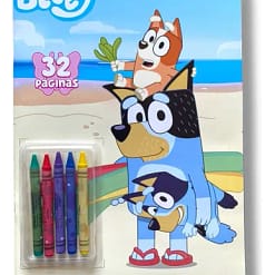 Libro colorear con crayones 32pag Bluey