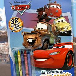 Libro colorear con crayones 32pag Cars