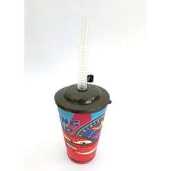 Vaso con popote 450ml Cars