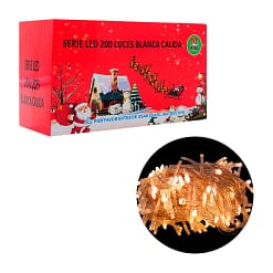 Serie LED 200 luces blanca calida 10m