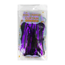 Cortina decorativa morada con negro