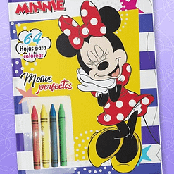 Libro Minnie 64pag con crayones Moños perfectos