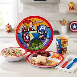 Set vaso y platos Avengers