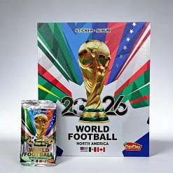 Caja con 30 sobres de estampas del mundial Figuplay