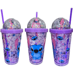 Vaso decorado Stitch Rosa 450ml