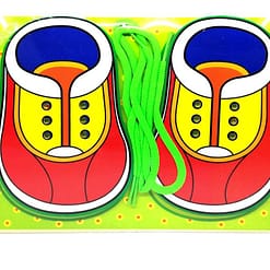 Juguete didactico para aprender amarrar cordones