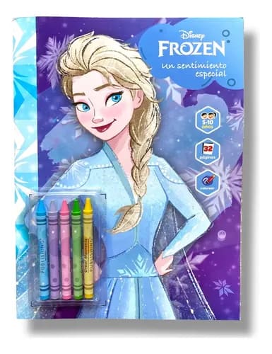 Libro colorear con crayones 32pag Frozen