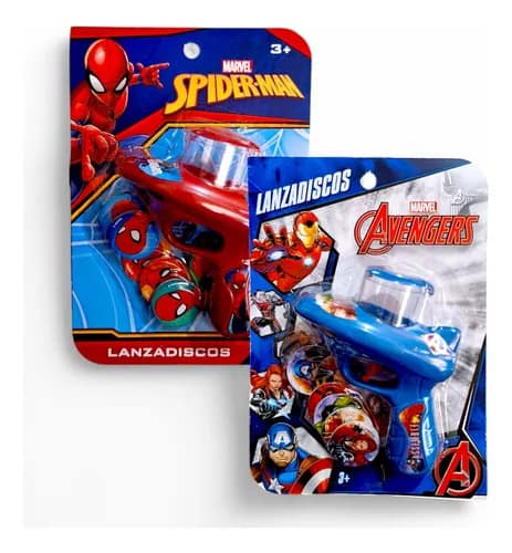 Pistola lanza discos Spiderman/Avengers c/u