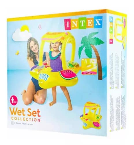 Salvavidas para bebe con toldo Intex
