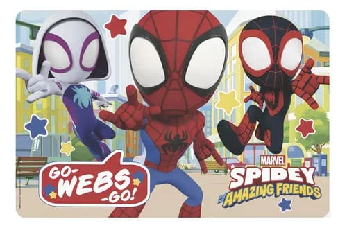 Mantel de plastico individual Spidey
