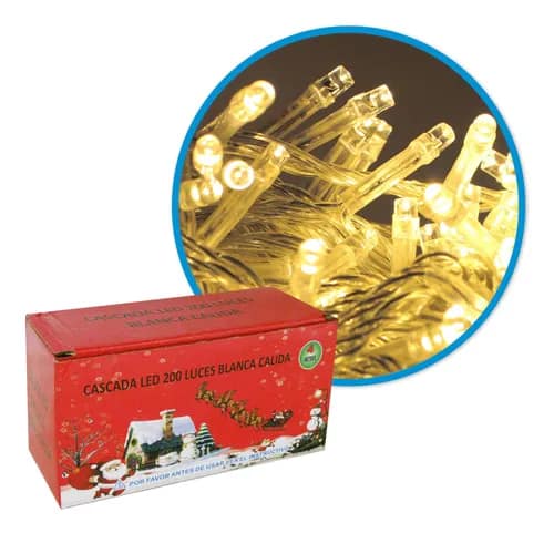 Serie LED 200 luces cascada calida 4m
