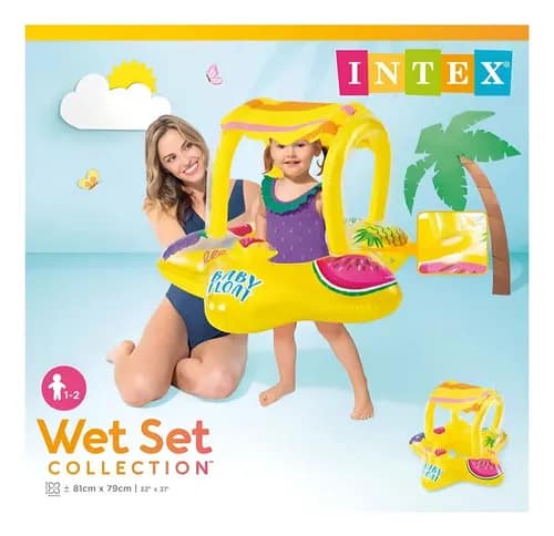 Salvavidas con toldo para bebe Intex